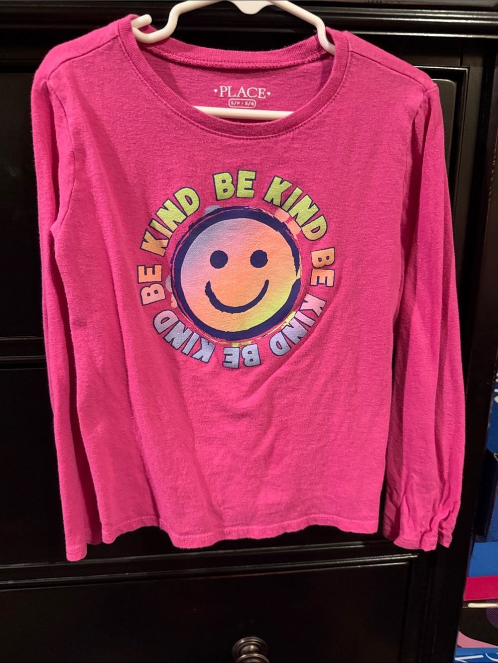 The Children's Place Hot Pink 'Be Kind' Rainbow Smile Long Sleeve Tee